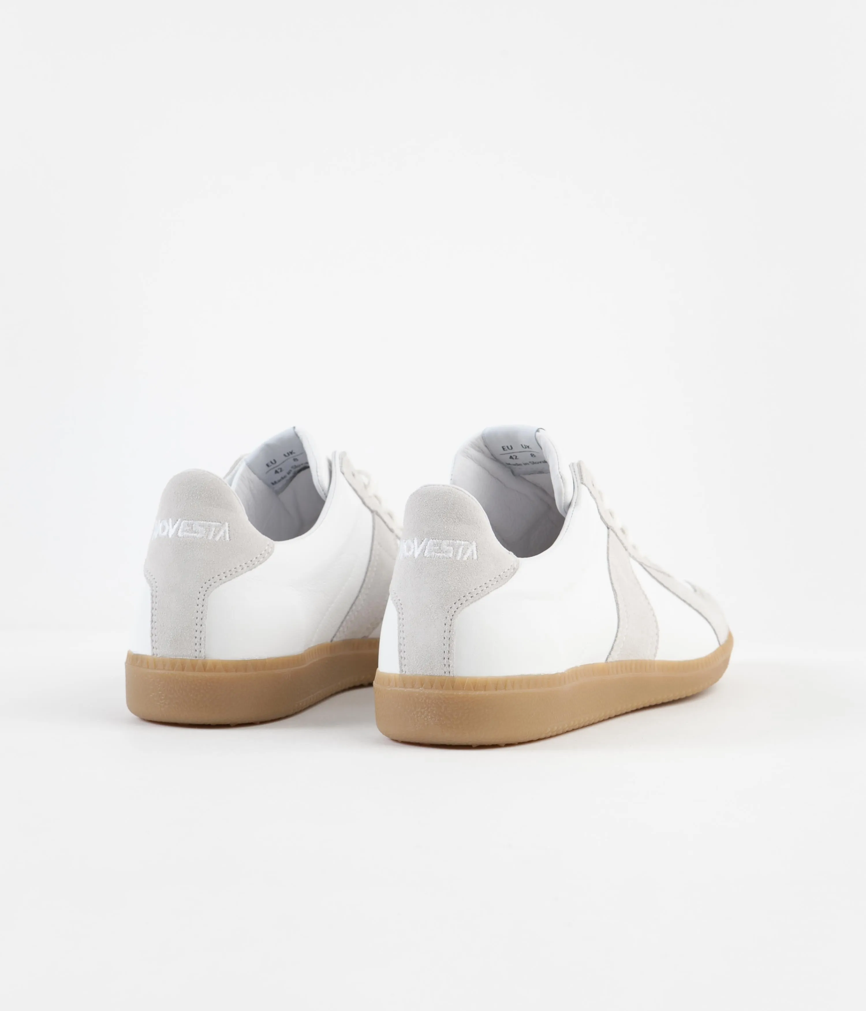 Novesta All Leather German Army Trainer Shoes - White / 003 Transparent