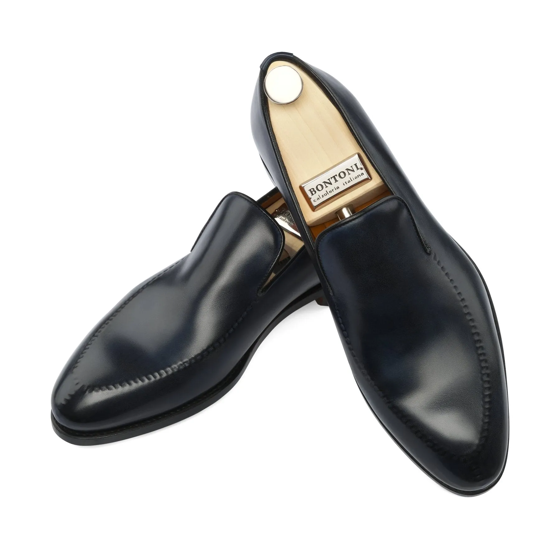 "Sallustio" Wholecut Slip-On Loafer with Reverse Stitched Details