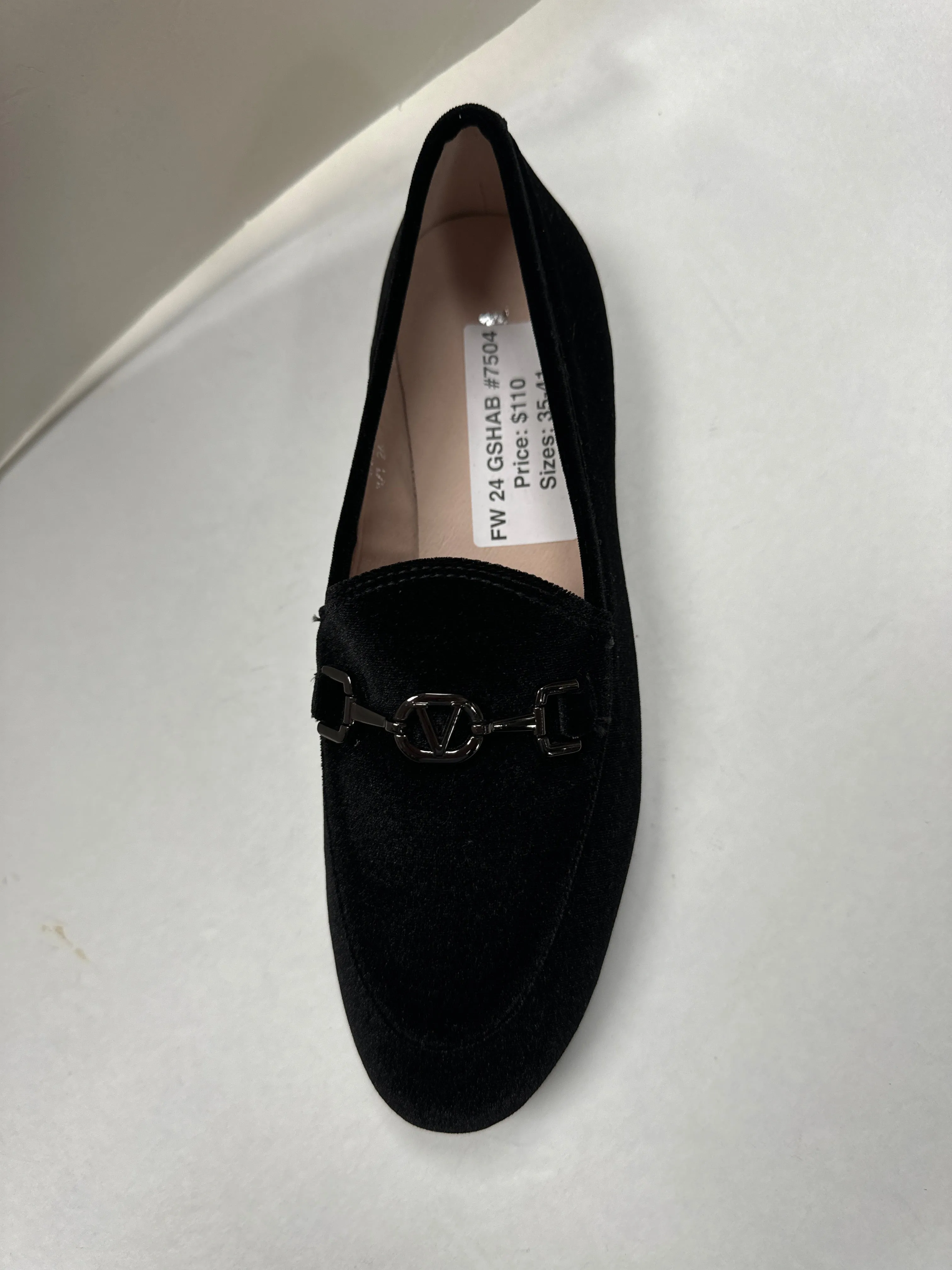 SALE FW24 Venettini Rian11 Plain Velvet Pewter Chain Slip On