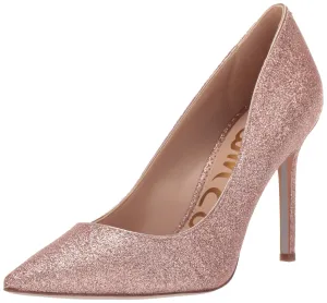 Sam Edelman Women's Hazel Dress Pump Gold Glitter Pointed Toe Stiletto (7.5, Rose Gold Mini Glitter)