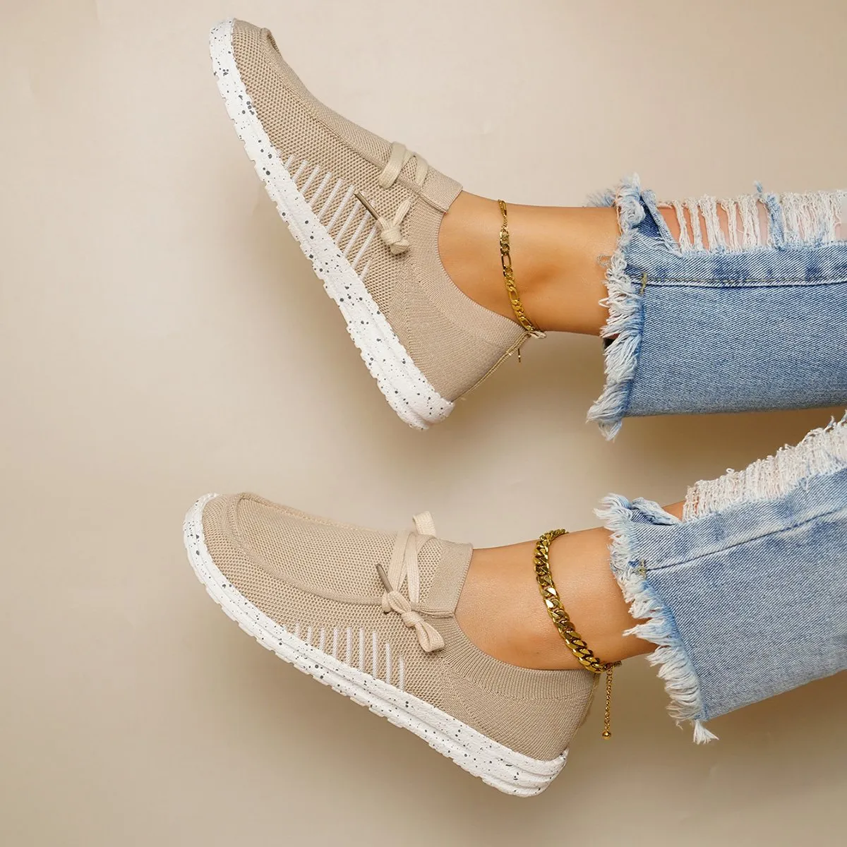 Sohiwoo  sneaker Lightweight Slip on Walking Shoes Flat Mesh Knit Sneakers