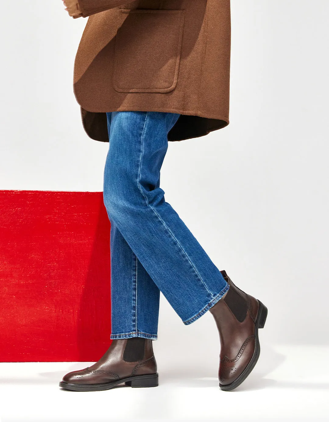 Vintage Brogue Style Chelsea Oxford Boots for Women