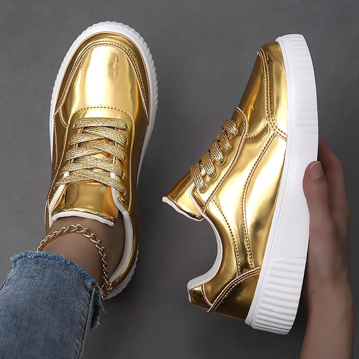 Womens Non Slip Slip On Shoes Casual Walking Sneakers Lightweight Canvas Comfortable Flat Fashion Loafers