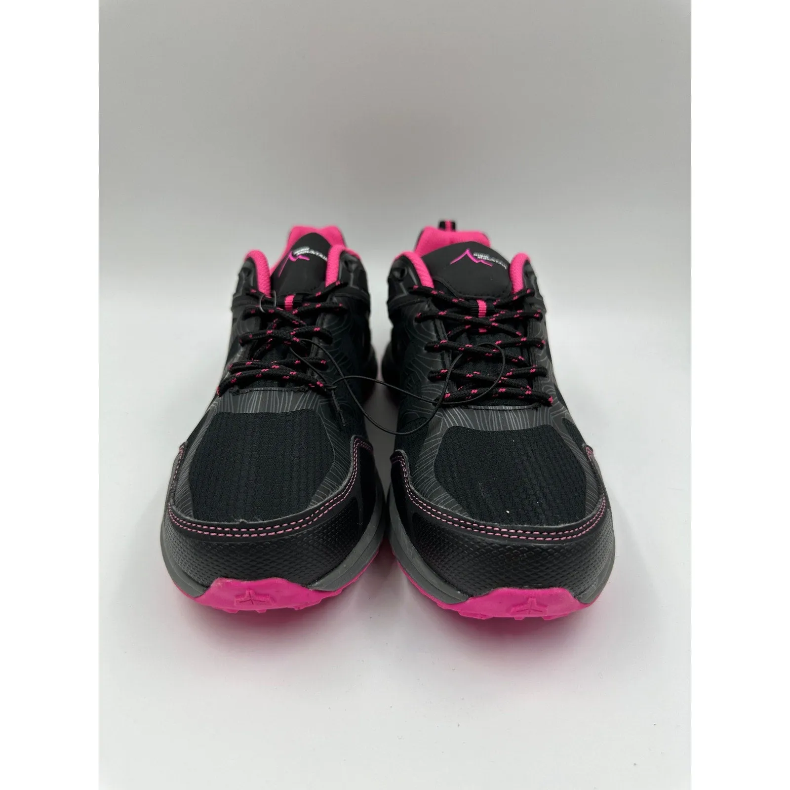 Women's Size 9.5, Black Low Top Hikers w/ Pink accents, Rubber Toe Cap and Tread