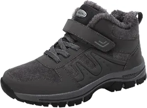 Work Boots for Men Slip On Hiking Sneakers with Warm Fur Lining Women's Safety Shoes with Zipper Outdoor Bota Waterproof Breathable Lightweight Hike Grounded Footwear